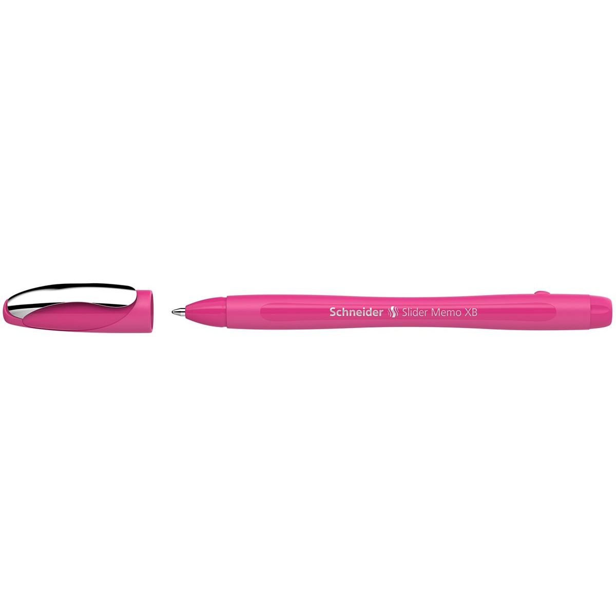 Schneider - Slider Memo Color Edition ballpoint pen, extra wide, blue ink, power pink