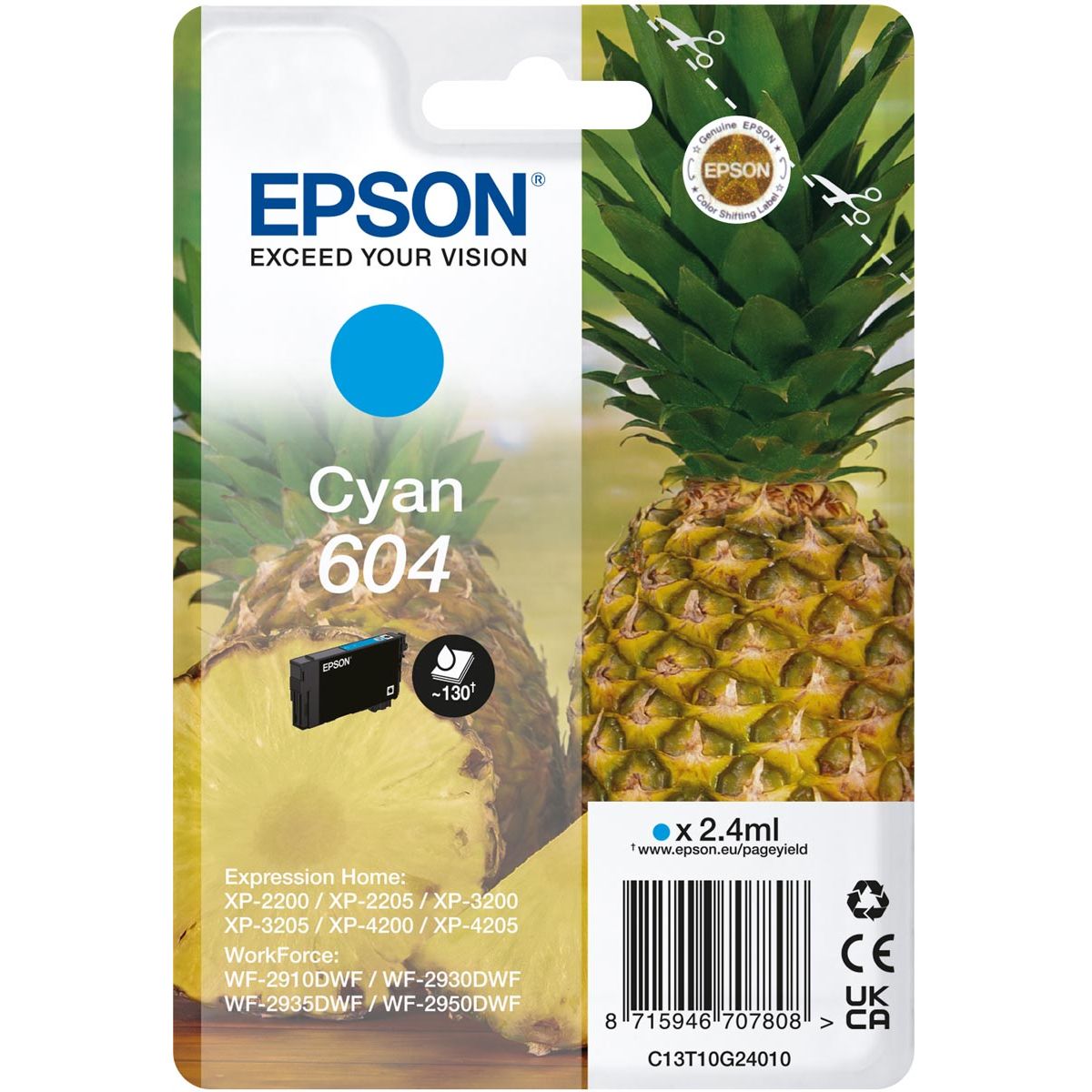 Epson - Cartuccia d'inchiostro 604 T10G24 blu