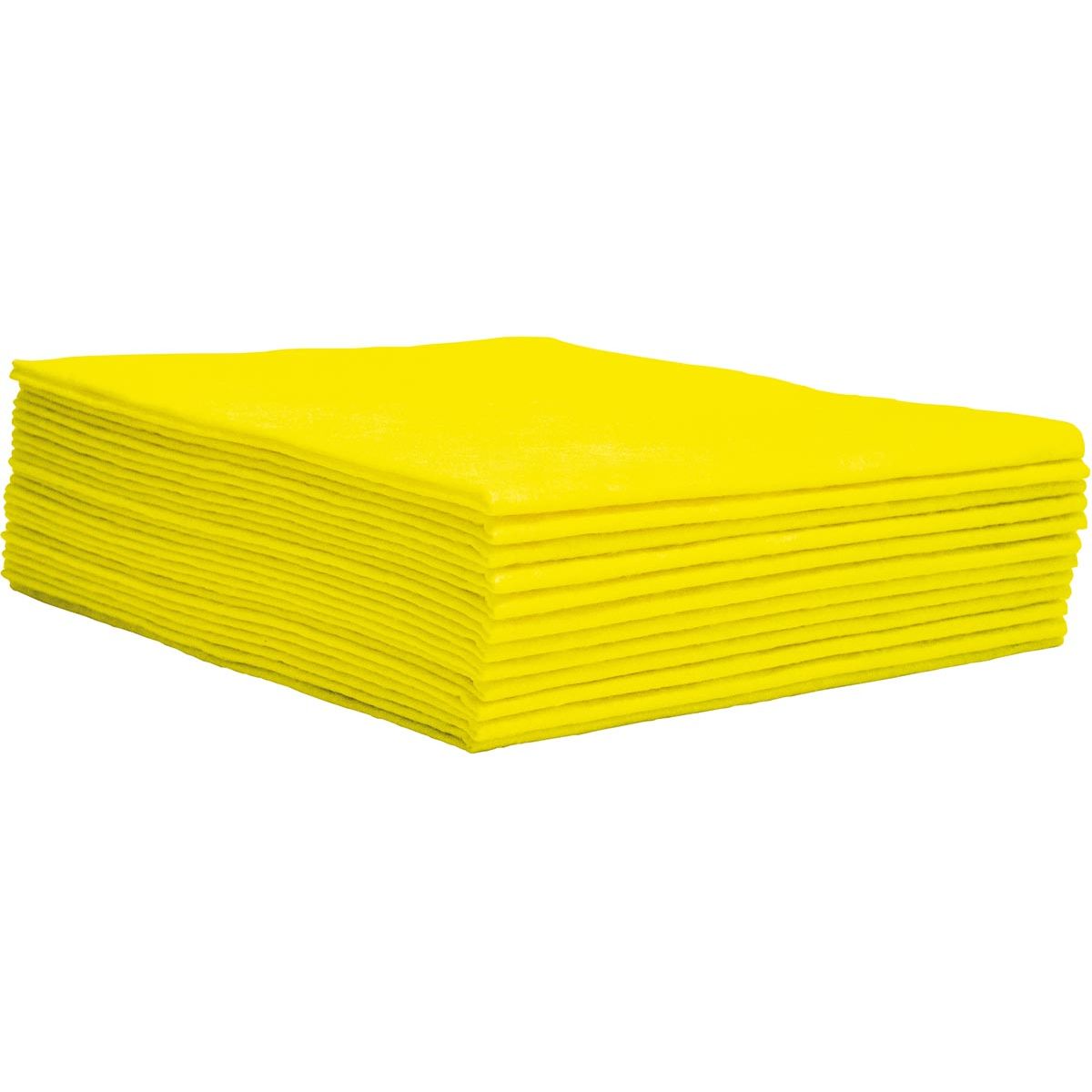Zonder merk - Universele poetsdoek, 1/4 vouw, ft 30 x 33 cm, geel, doos van 150 stuks, boîte de 150 pièces
