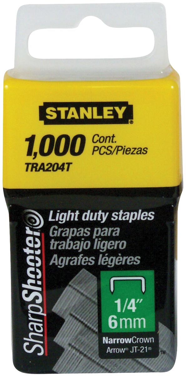 Stanley - graffe tipo A, 6 mm, scatola da 1.000 graffe