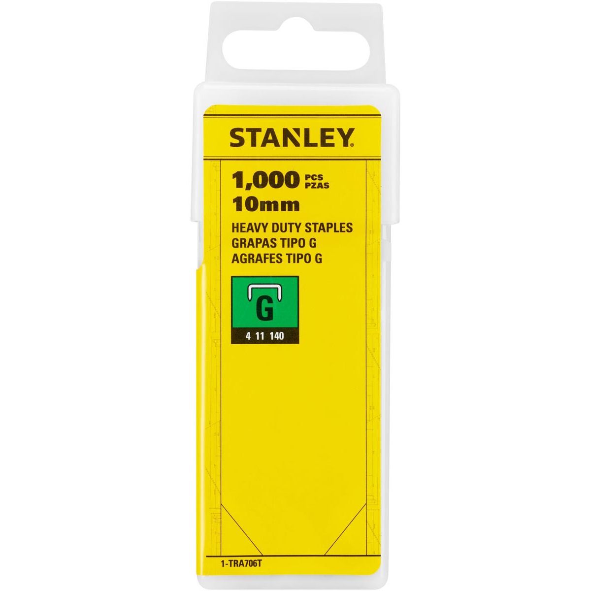Stanley - agrafes type G, 10 mm, boîte de 1 000 agrafes