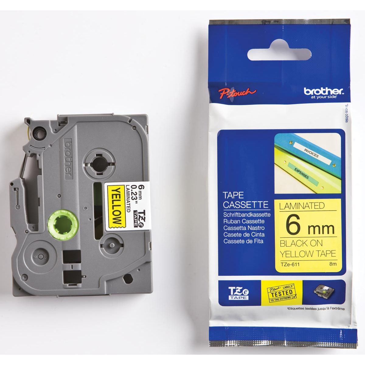 Brother - TZe e voor P-Touch 6 mm, zwart op geel