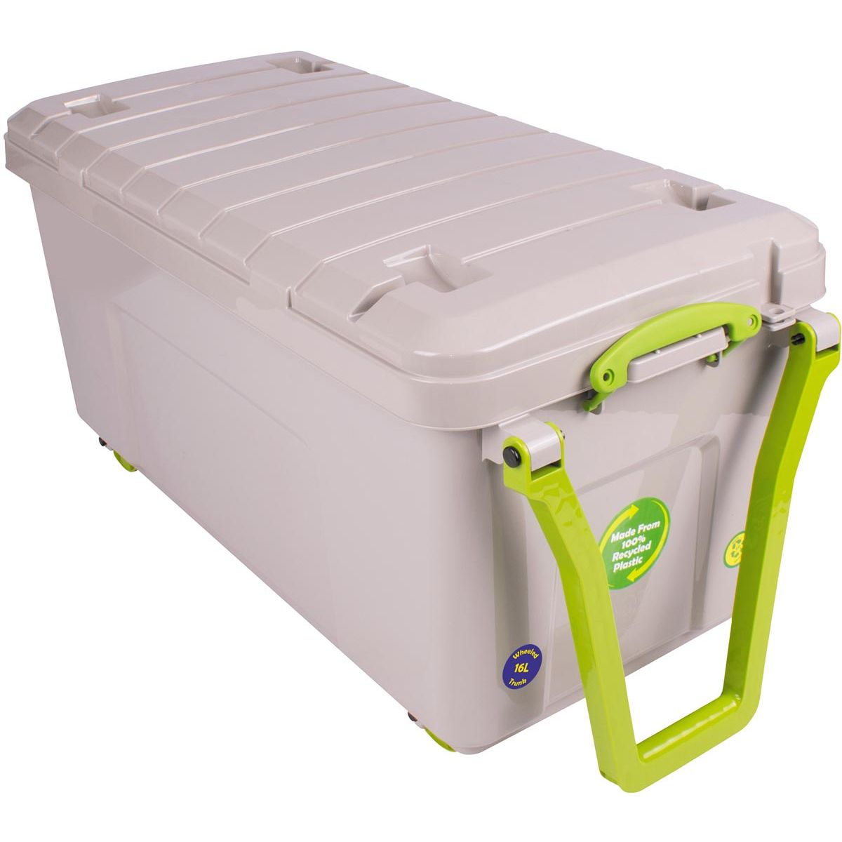 Really Useful Box - Box recycled storage case on wheels 16 liters, gray