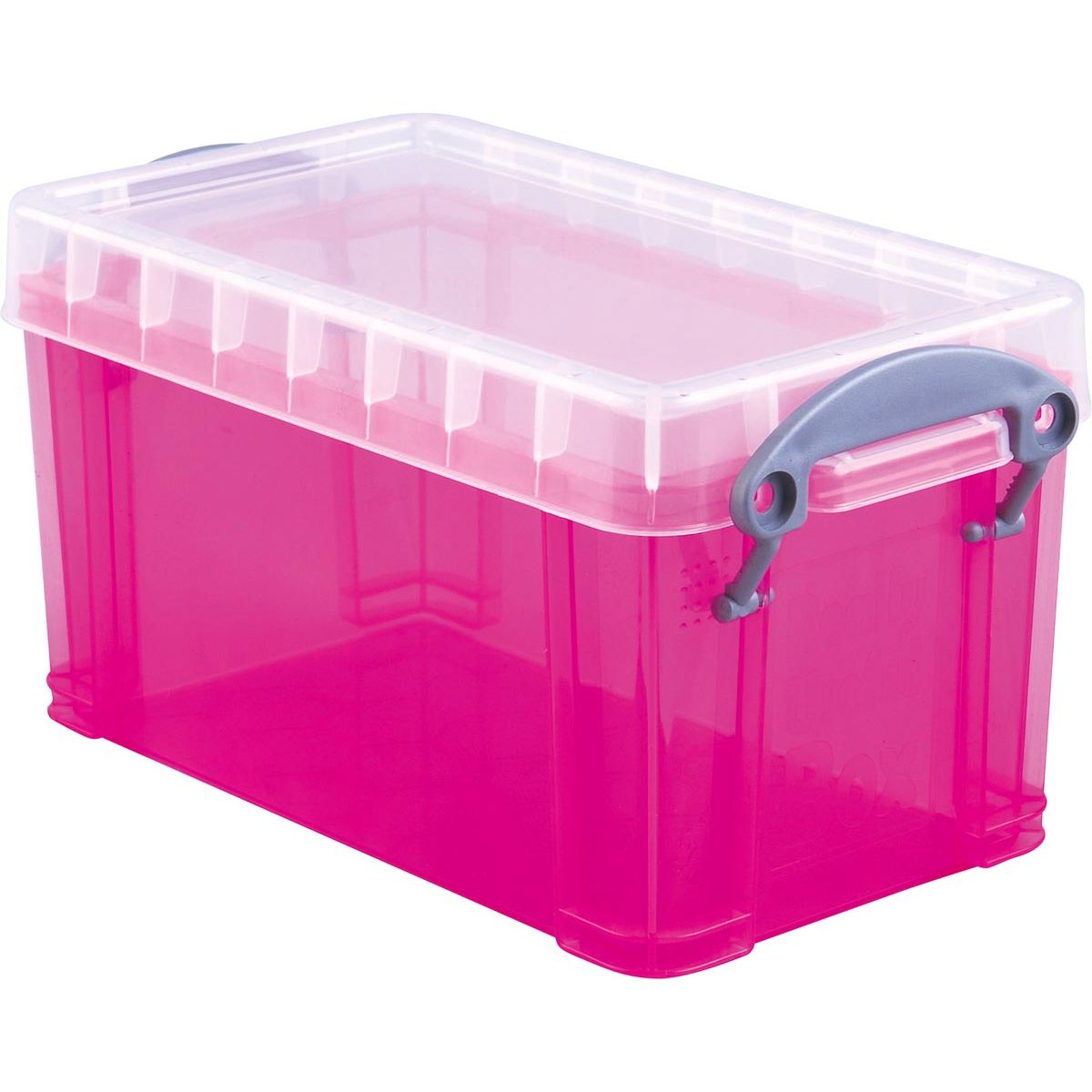 Really Useful Box - Caja de almacenamiento de 2,1 litros, rosa transparente