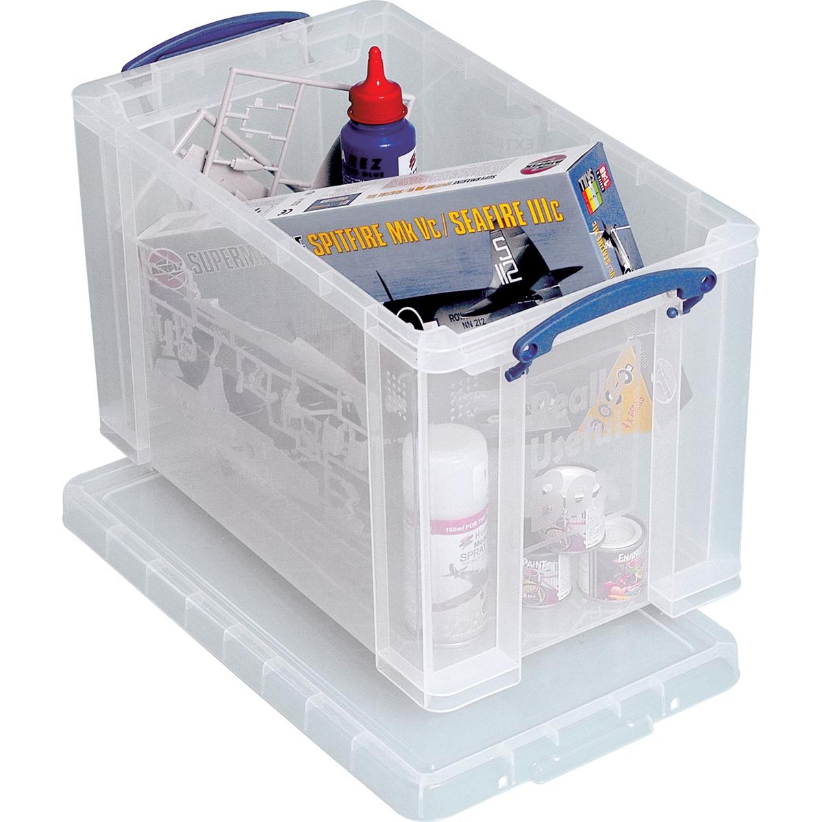 Really Useful Box - Caja de almacenamiento de 24 litros, transparente