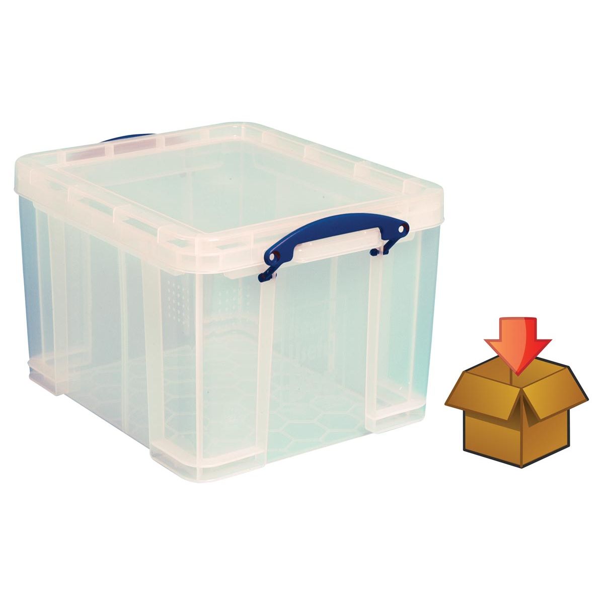 Really Useful Box - Box 35 liter, transparant, per stuk verpakt in karton