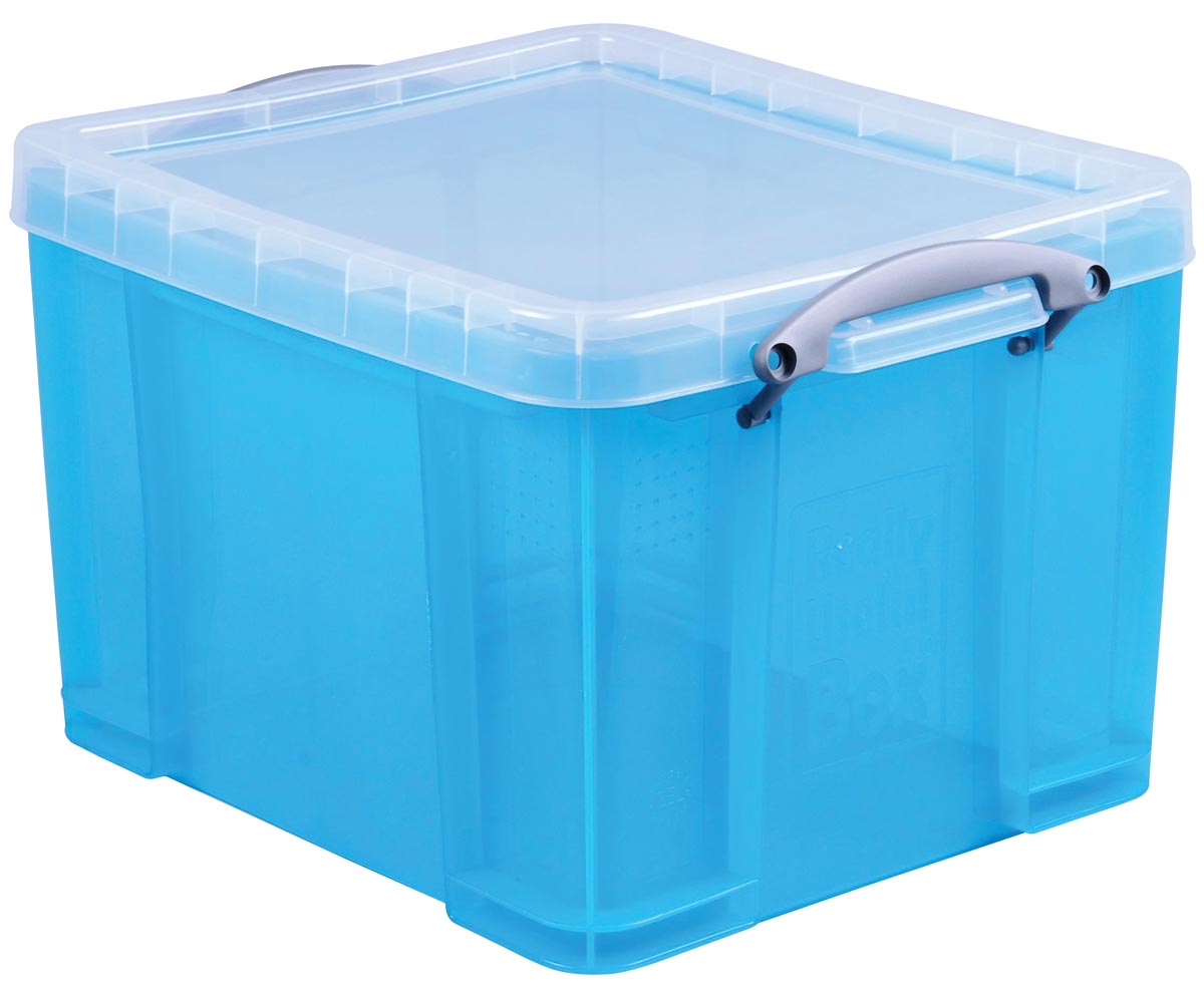 Really Useful Box - Box opbergdoos 35 liter, transparant helblauw