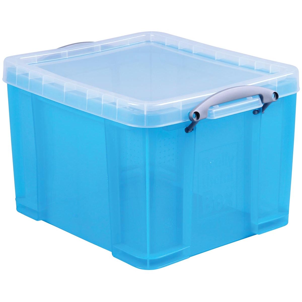 Really Useful Box - Caja de almacenamiento de 35 litros, transparente azul brillante