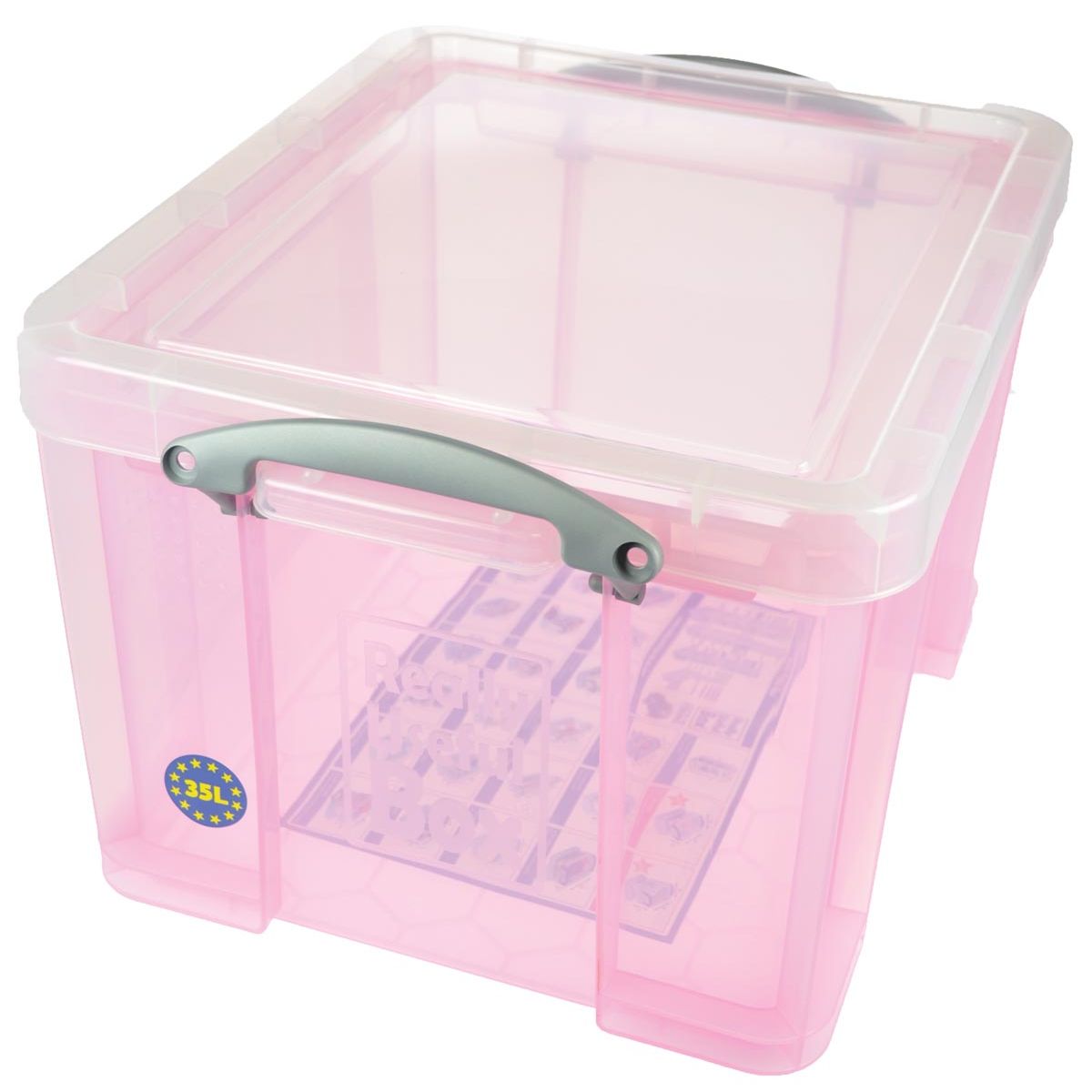 Really Useful Box - Box storage box 35 liters, transparent pink