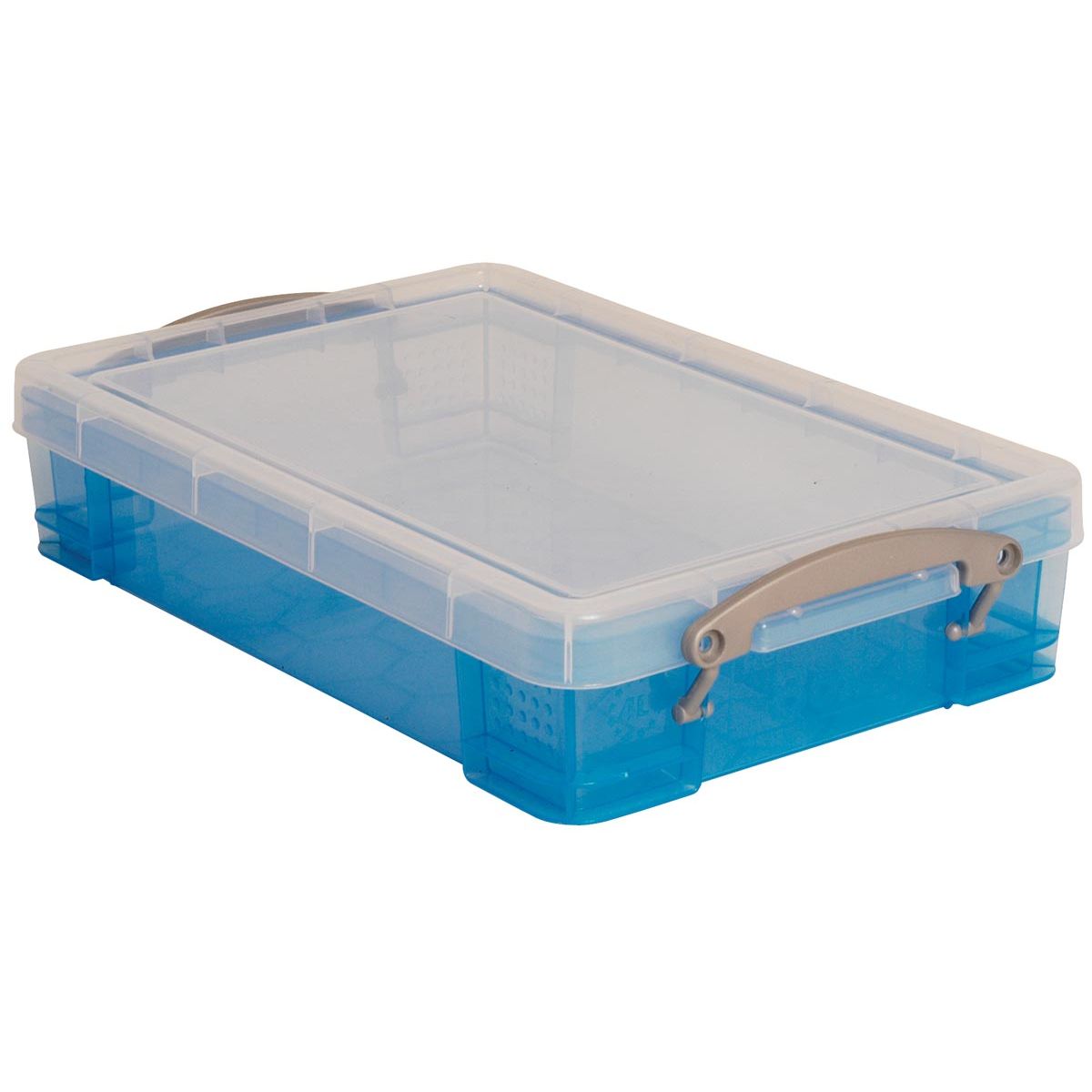 Really Useful Box - Caja de almacenamiento de 4 litros, azul transparente