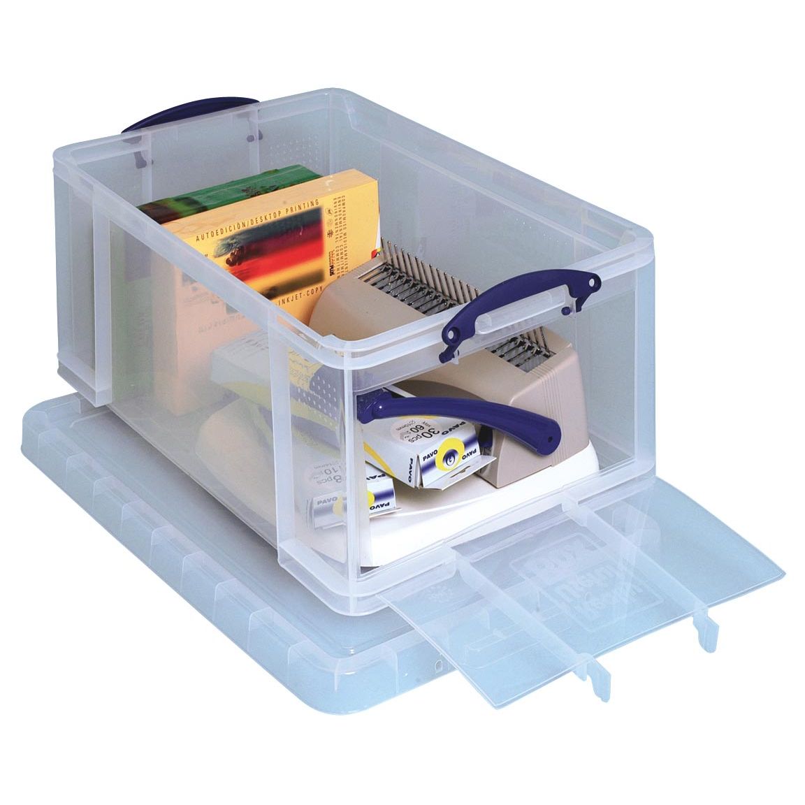 Really Useful Box - Box opbergdoos 64 liter met opening aan de voorkant, transparant