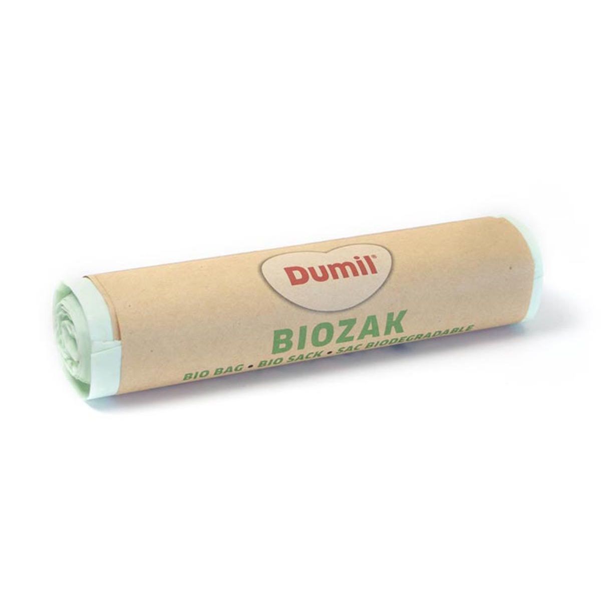 Dumil - bolsa de basura biológica para residuos orgánicos, 16 micras, 60 l, verde, rollo de 5 piezas