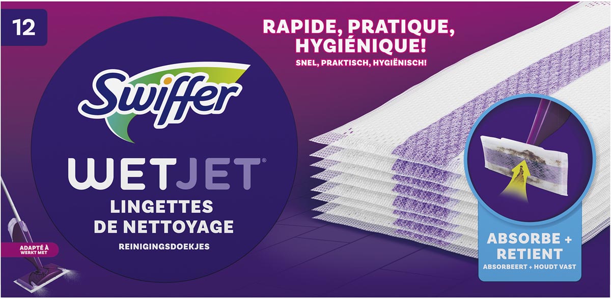Swiffer - Wetjet navulling, pak van 12 stuks