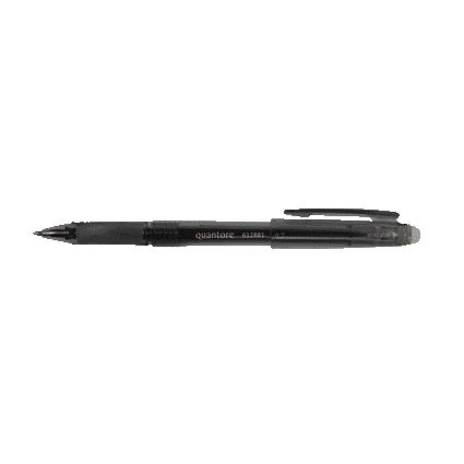 Quantore - Stylo gel effaçable 0,7 mm noir | 12 pièces