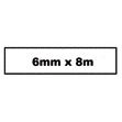 Quantore - Etichetta TZe-211 6mmx8m nero su bianco
