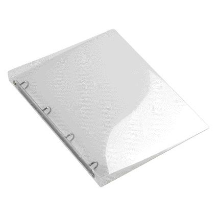Quantore - Carpeta de anillas 4 anillas A4-16mm blanco transparente | 20 piezas