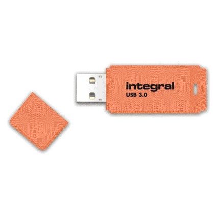Integral - Clé USB 3.0 64 Go orange fluo