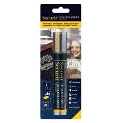 Securit - Krijtstift SMA-100 rond 1-2mm goud/zilver assorti 2 stuks