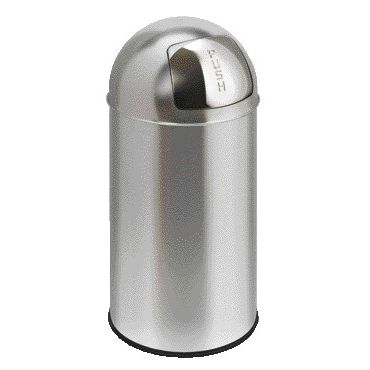 Vepa Bins - Pattumiera Pushcan con coperchio a pressione 40 litri in acciaio inox opaco
