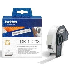 Brother - Etiket DK-11203 carpeta de tarjetas de presentación 17x87mm 1 rollo de 300 piezas blanco