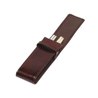 Van der Spek - Estuche escolar 322 2 piezas piel de búfalo marrón