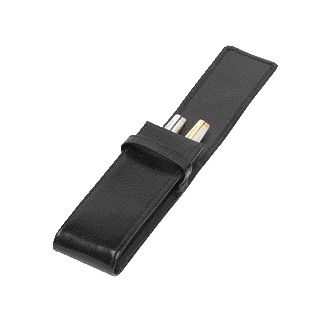 Van der Spek - Pencil case 322 2-piece buffalo leather black