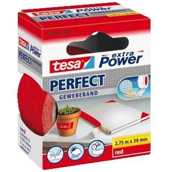 Tesa - Textiele perfect 2.75mx38mm rood