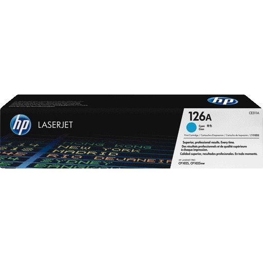 HP - Cartucho de tóner ce311a 126a azul