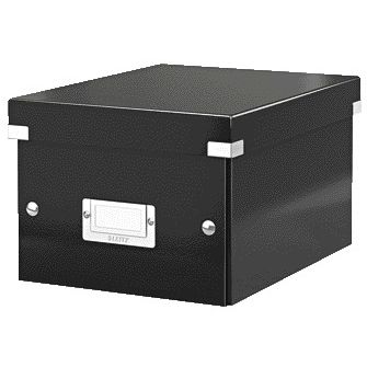 Leitz - Scatola portaoggetti Click Store WOW piccolo in cartone riciclato 200x148x250mm nero