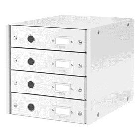 Leitz - Cómoda WOW Click Store 4 cajones cartón reciclado blanco