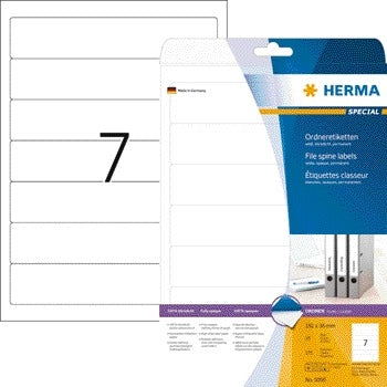 HERMA - Etiqueta trasera 5090 estrecha 38x192mm autoadhesiva blanca