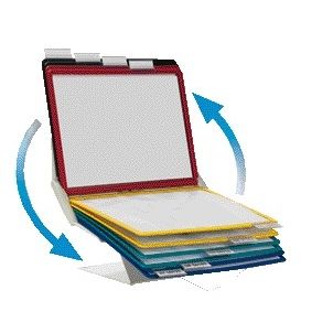 Durevole: supporto da tavolo 5579 Vario Pro con 10 tasche grigio