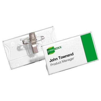 Quantore - Acrylic badge with combination clamp 40x75mm
