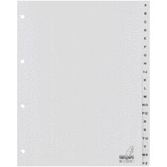 Kangaro - Lengüetas 4 agujeros G420AZ 20 piezas alfabeto gris PP