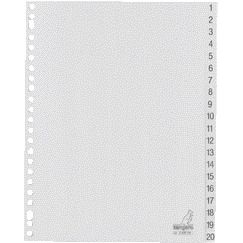 Kangaro - Tabs 23-Loch G420CM 1-20 nummeriertes graues PP