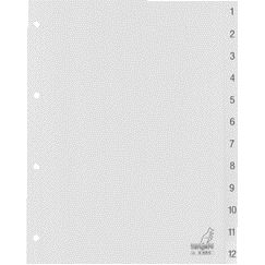 Kangaro - Tabs 4 fori G412C 1-12 numerate in PP grigio