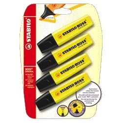 STABILO - Highlighter BOSS Original 70/24 yellow blister of 4 pieces