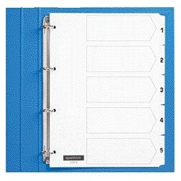 Quantore - Pestañas 4 agujeros 1-5 numeradas de cartón blanco | 25 piezas