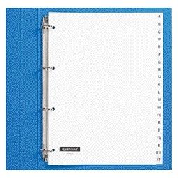 Quantore - Tabs 4 fori 20 pezzi con alfabeto bianco PP