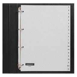 Quantore - Linguette 4 fori 20 pezzi con alfabeto PP grigio