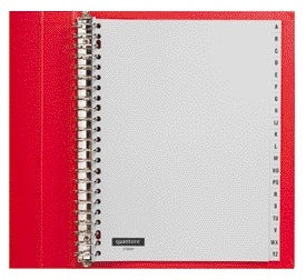 Quantore - Tabs 23 Löcher 20 Teile mit Alphabet grau PP | 10 Stück