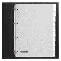 Quantore - Tabs 4-hole 10-piece with window gray PP | 25 pieces