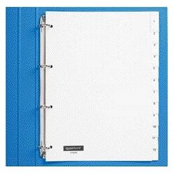 Quantore - Tabs 4 fori 12 pezzi con finestra in PP bianco