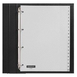 Quantore - Lengüetas 4 agujeros 1-20 numeradas PP gris | 10 piezas