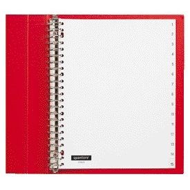 Quantore - Lengüetas 23 agujeros 1-15 numeradas PP blanco