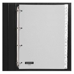 Quantore - Tabs 4-hole 20-piece with window gray PP | 10 pieces