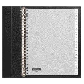 Quantore - Tabs 23-hole 20-piece with window gray PP | 10 pieces