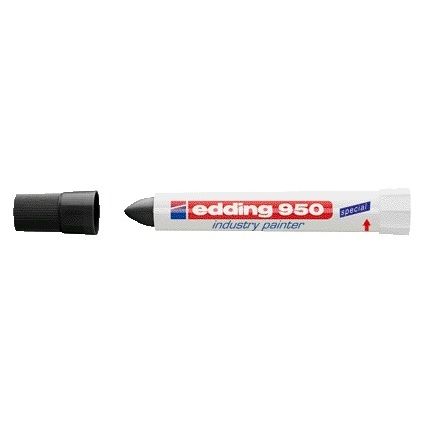Edding - Filzstift 950 Pastenmarker Industrie rund 10mm schwarz | 10 Stück