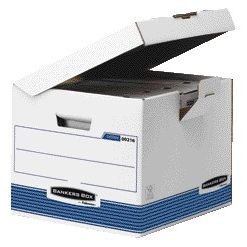 Bankers Box - Archive box System flip top cube white blue