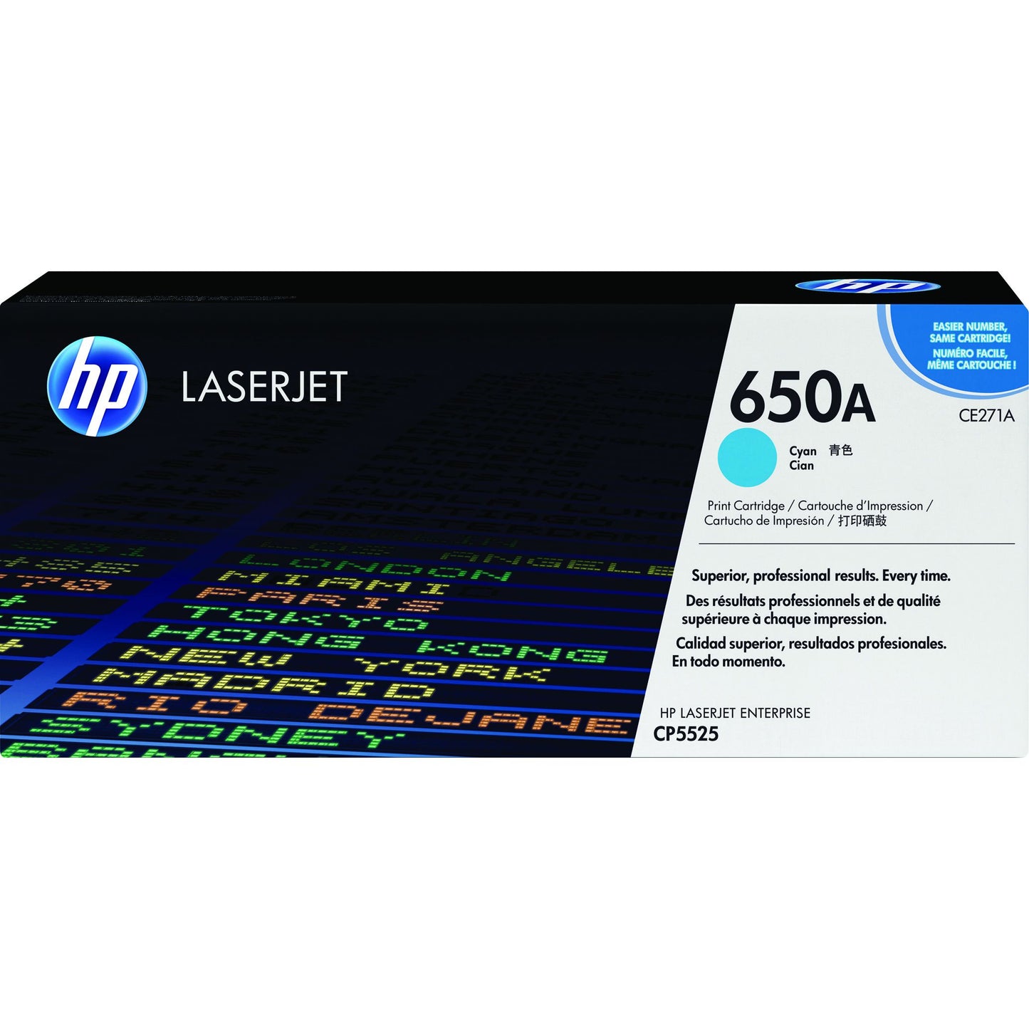 HP - Cartucho de tóner ce271a 650a azul
